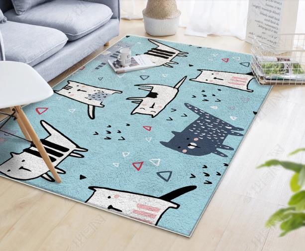 3D Cartoon Blue Cat Non-Slip Rug Mat 42- Jess Art Decoration