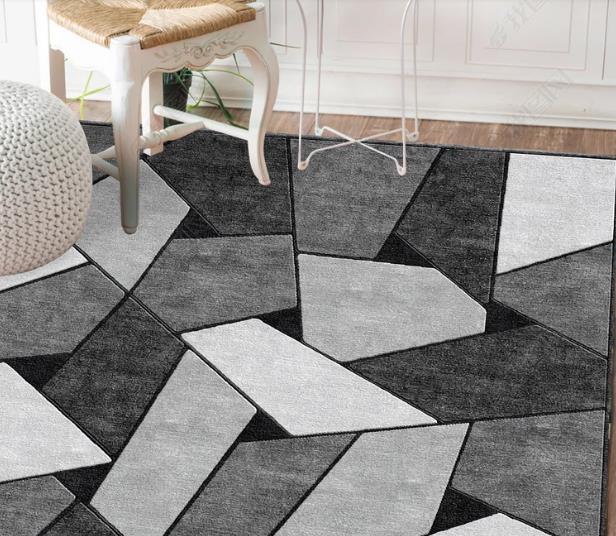 3D Abstract Grey Geometry Non-Slip Rug Mat 136- Jess Art Decoration