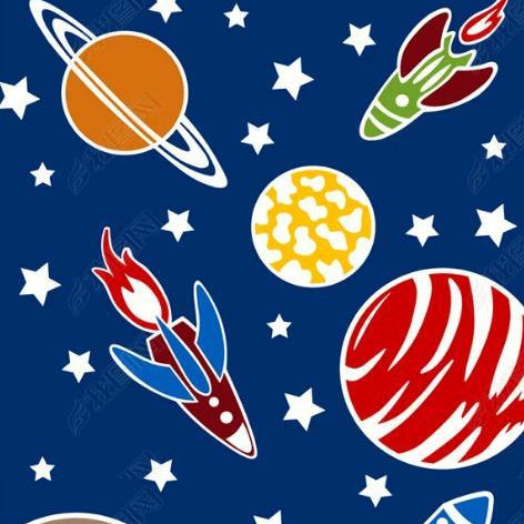 3D Cartoon Space Rocket Planet Non-Slip Rug Mat 257- Jess Art Decoration