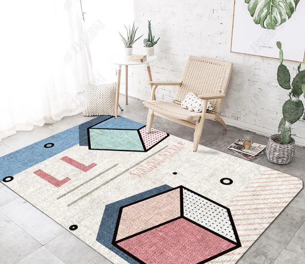 3D Abstract Color Cube Geometry Non-Slip Rug Mat 194- Jess Art Decoration