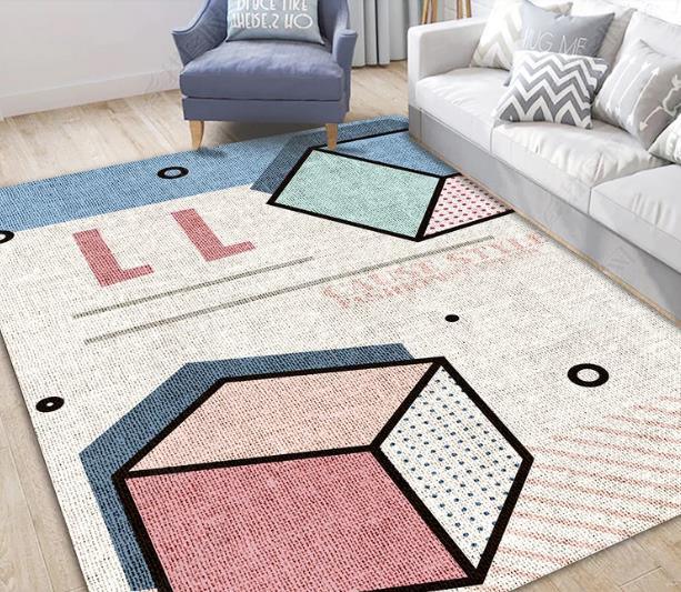 3D Abstract Color Cube Geometry Non-Slip Rug Mat 194- Jess Art Decoration