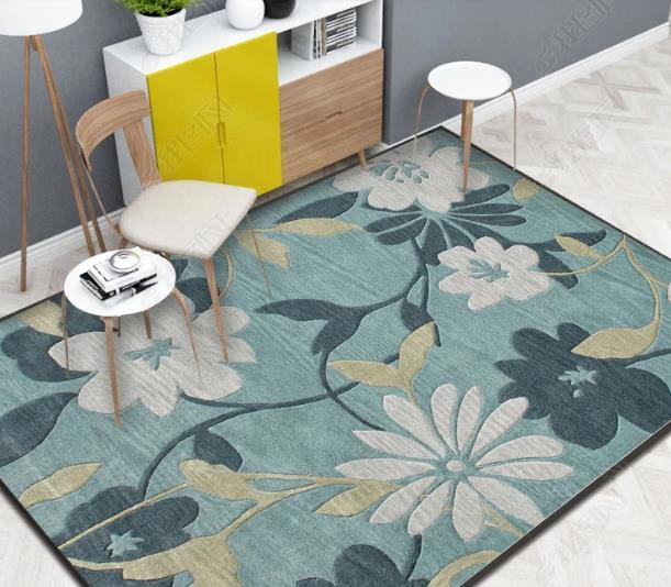 3D Hand Painted Green Flowers Non-Slip Rug Mat 57- Jess Art Decoration