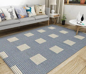 3D Simple Blue Square Non-Slip Rug Mat 116- Jess Art Decoration