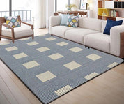 3D Simple Blue Square Non-Slip Rug Mat 116- Jess Art Decoration