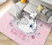 3D Cartoon Cat Pink Non-Slip Rug Mat 4- Jess Art Decoration