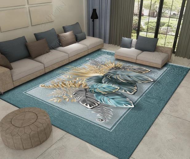 3D Tropical Green Leaves Non-Slip Rug Mat 2- Jess Art Decoration