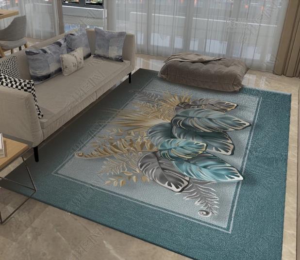 3D Tropical Green Leaves Non-Slip Rug Mat 2- Jess Art Decoration