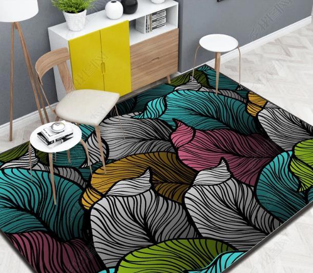 3D Hand Painted Green Leaves Non-Slip Rug Mat 65- Jess Art Decoration