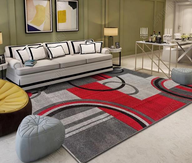 3D Abstract Red Geometric Pattern Non-Slip Rug Mat 59- Jess Art Decoration