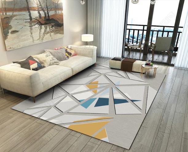 3D Abstract Grey Geometric Pattern Non-Slip Rug Mat 65- Jess Art Decoration
