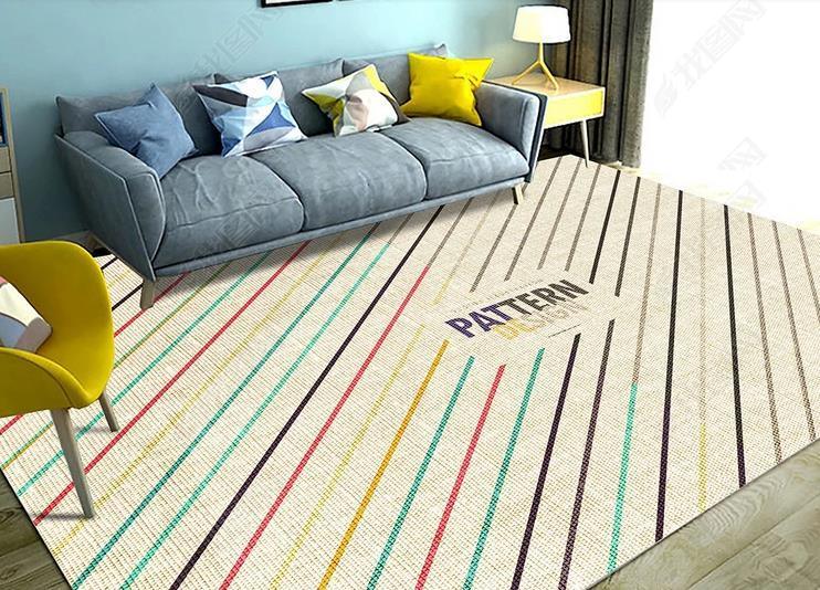 3D Abstract Color Line Non-Slip Rug Mat 5- Jess Art Decoration