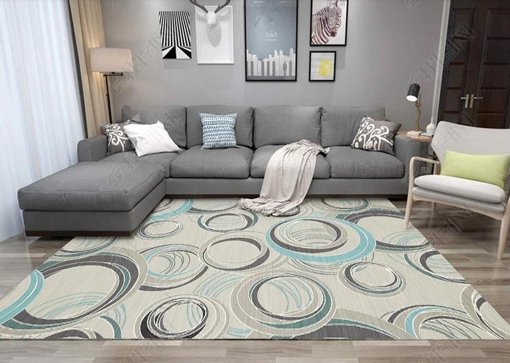 3D Abstract Gray Circle Non-Slip Rug Mat 99- Jess Art Decoration