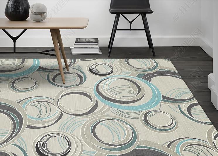 3D Abstract Gray Circle Non-Slip Rug Mat 99- Jess Art Decoration