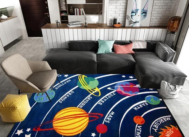 3D Cartoon Solar System Non-Slip Rug Mat 11- Jess Art Decoration