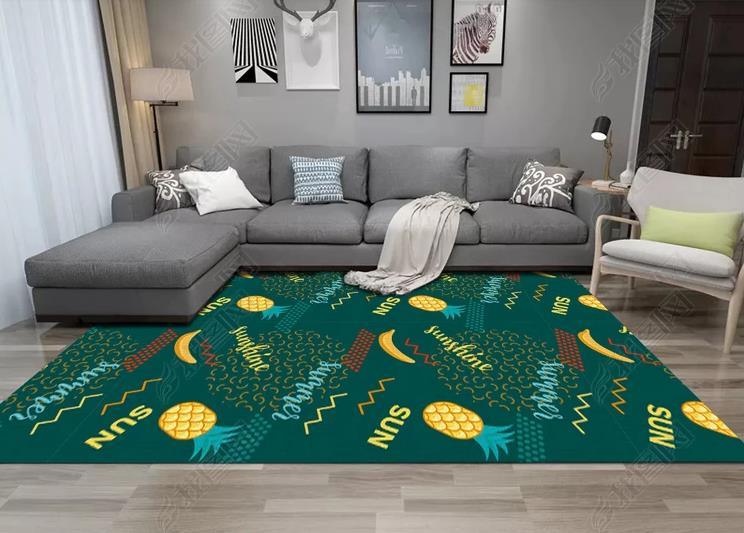 3D Cartoon Banana Pineapple Green Non-Slip Rug Mat 16- Jess Art Decoration