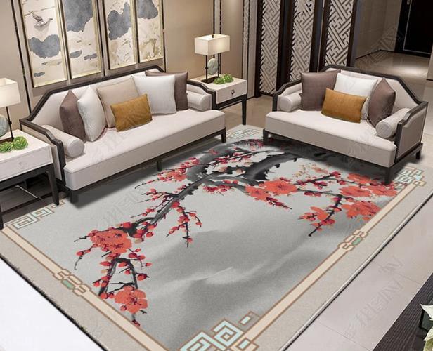 3D Hand Painted Red Plum Blossom Non-Slip Rug Mat 16- Jess Art Decoration