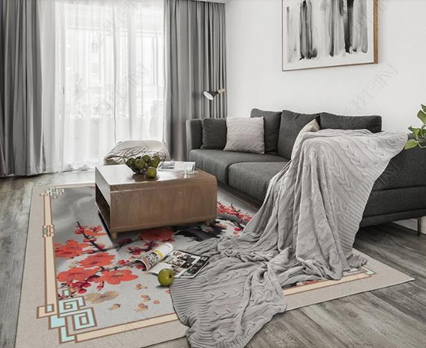 3D Hand Painted Red Plum Blossom Non-Slip Rug Mat 16- Jess Art Decoration