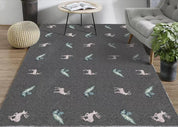 3D Grey Elk Green Plant Non-Slip Rug Mat 109- Jess Art Decoration