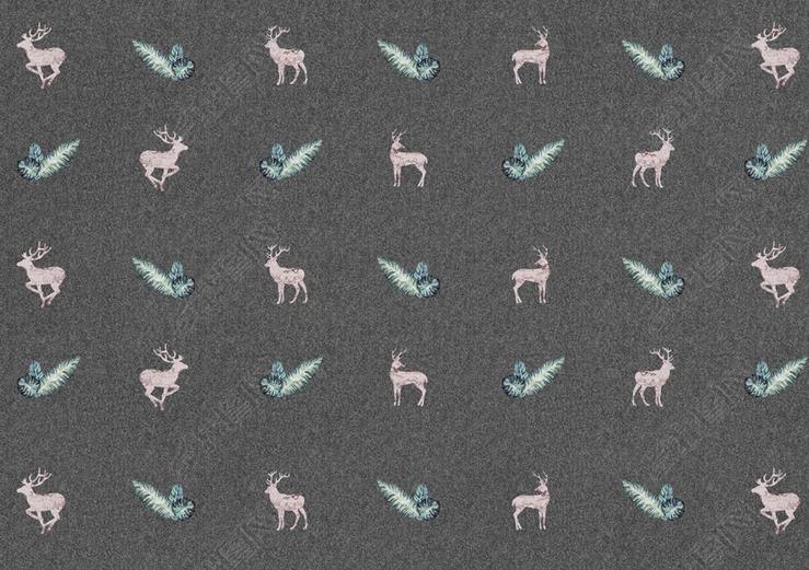 3D Grey Elk Green Plant Non-Slip Rug Mat 109- Jess Art Decoration