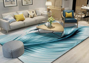3D Hand Painted Blue Feathers Non-Slip Rug Mat 97- Jess Art Decoration