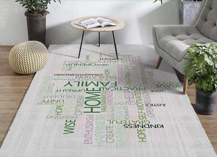 3D Grey English Non-Slip Rug Mat 2- Jess Art Decoration