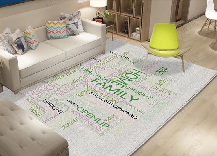 3D Grey English Non-Slip Rug Mat 2- Jess Art Decoration