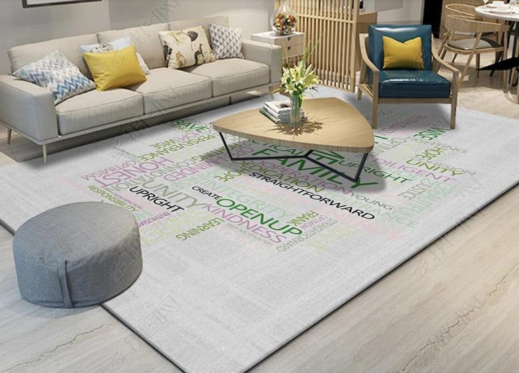 3D Grey English Non-Slip Rug Mat 2- Jess Art Decoration