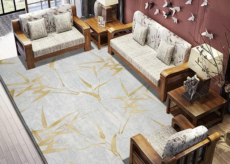 3D Hand Painted Golden Bamboo Non-Slip Rug Mat 78- Jess Art Decoration