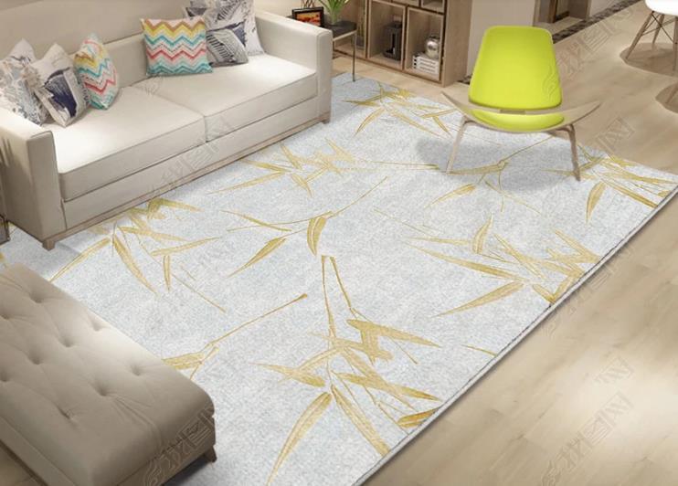3D Hand Painted Golden Bamboo Non-Slip Rug Mat 78- Jess Art Decoration