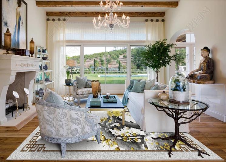 3D Hand Painted Yellow Plum Blossom Non-Slip Rug Mat 17- Jess Art Decoration