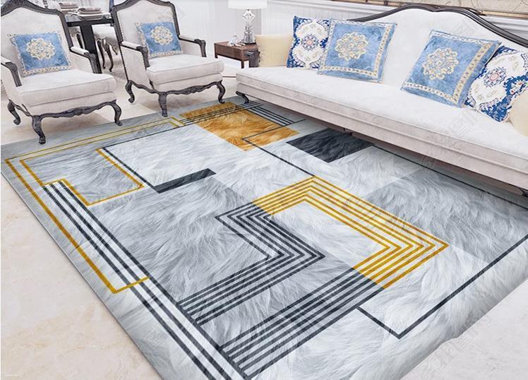 3D Abstract Gray Geometric Pattern Non-Slip Rug Mat 260- Jess Art Decoration