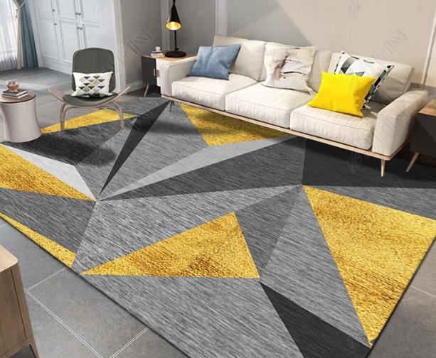 3D Abstract Golden Triangle Non-Slip Rug Mat 12- Jess Art Decoration