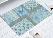 3D Abstract Blue Geometric Pattern Non-Slip Rug Mat 287- Jess Art Decoration