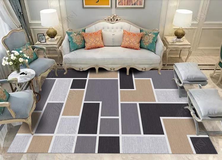 3D Abstract Grey Geometric Pattern Non-Slip Rug Mat 282- Jess Art Decoration