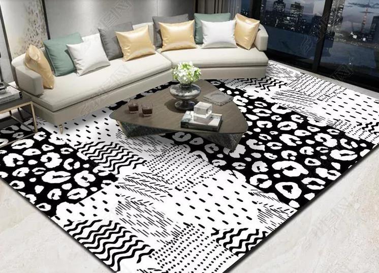 3D Abstract Black White Pattern Non-Slip Rug Mat 289- Jess Art Decoration