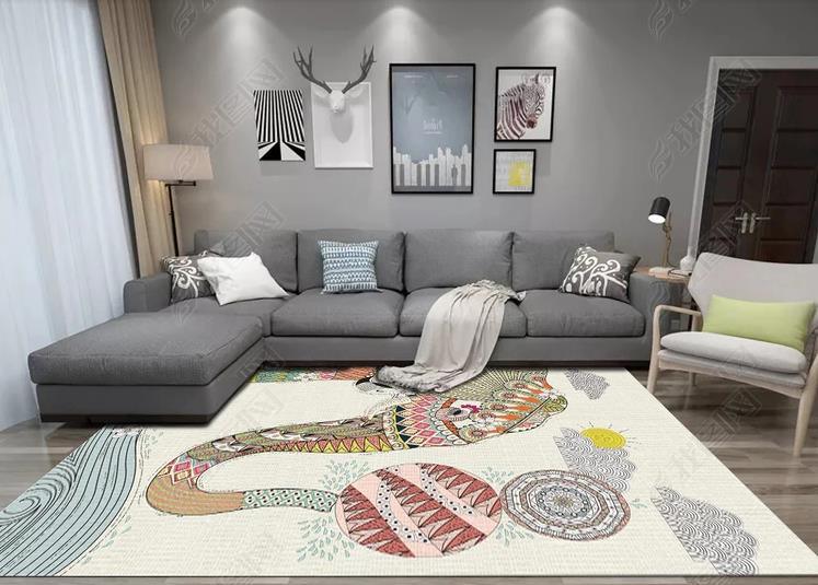 3D Cartoon Color Elephant Non-Slip Rug Mat 225- Jess Art Decoration