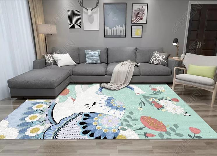 3D Cartoon Elephant Green Non-Slip Rug Mat 245- Jess Art Decoration