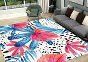 3D Blue Leaf Pattern Non-Slip Rug Mat 58- Jess Art Decoration