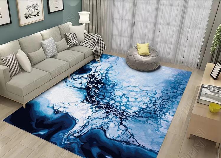 3D Abstract Blue Pattern Non-Slip Rug Mat 278- Jess Art Decoration