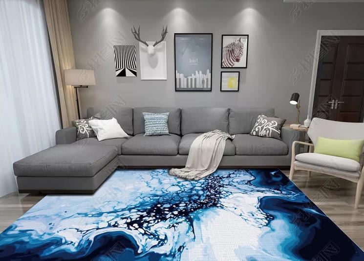 3D Abstract Blue Pattern Non-Slip Rug Mat 278- Jess Art Decoration