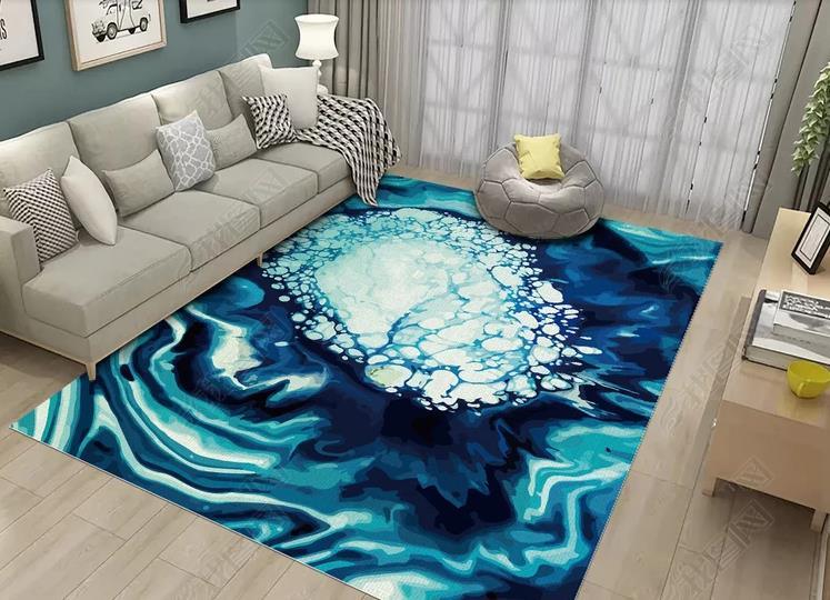 3D Abstract Blue Pattern Non-Slip Rug Mat 279- Jess Art Decoration