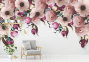 3D Pink Rose Flower Vine Wall Mural Wallpaper GD 1246- Jess Art Decoration