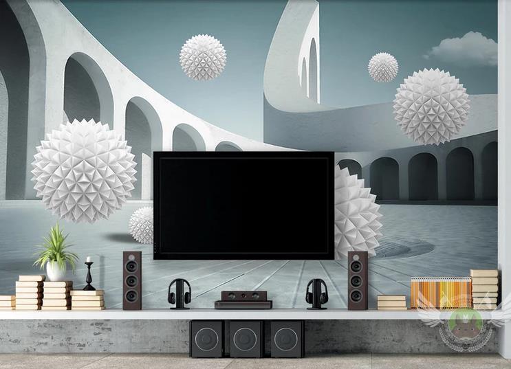 3D Sphere European Architecture Space Wall Mural Wallpaper GD 1407- Jess Art Decoration