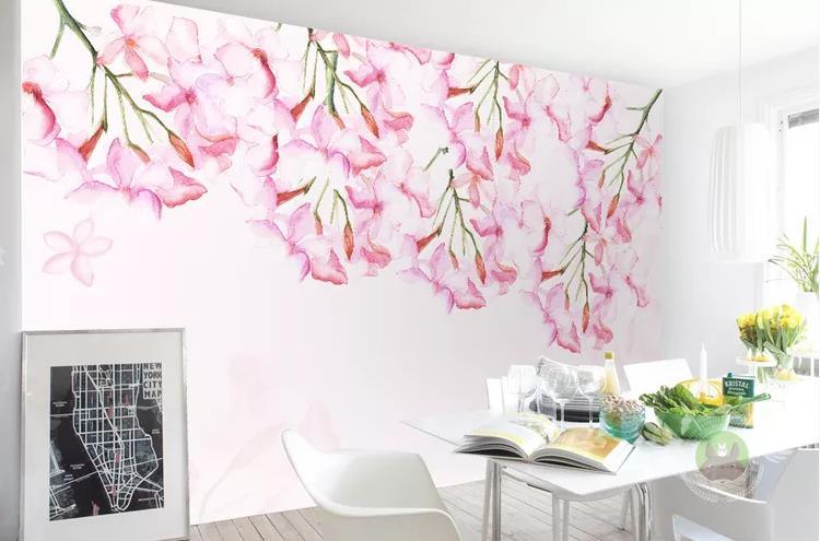3D Retro Pink Floral Wall Mural Wallpaper GD 1277- Jess Art Decoration