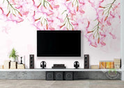 3D Retro Pink Floral Wall Mural Wallpaper GD 1277- Jess Art Decoration