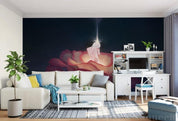 3D Modern Northern Europe Freehand Cartoon Simpleness Red Rose Flower Woman Black Wall Mural Wallpaper GD 1115- Jess Art Decoration