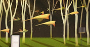 3D Hand Drawn Abstract Night Girl Flying Children Room Wall Mural Wallpaper GD 1330- Jess Art Decoration
