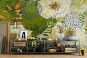 3D Hand Drawn Abstract Floral Leaf Oil Painting Wall Mural Wallpaper GD 1372- Jess Art Decoration