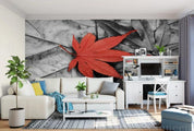 3D Modern Simple Freehand Red Maple Leaves Retro Wall Mural Wallpaper GD 1075- Jess Art Decoration