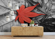 3D Modern Simple Freehand Red Maple Leaves Retro Wall Mural Wallpaper GD 1075- Jess Art Decoration